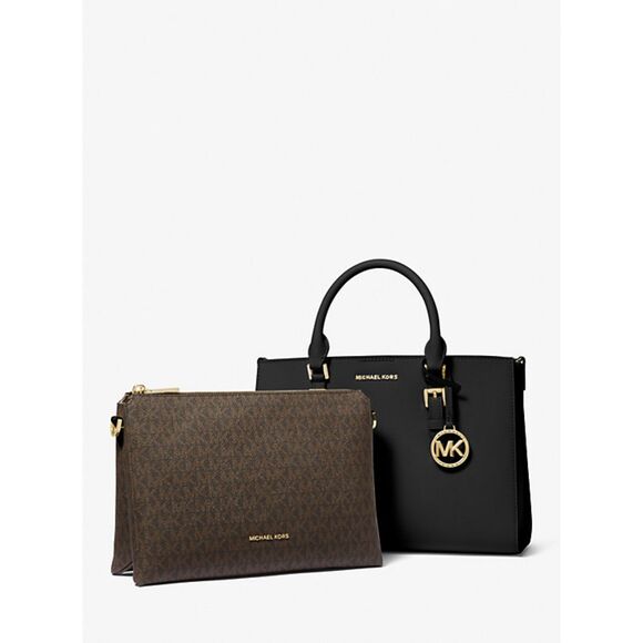 Michael Kors - Sally Medium 2-in-1 Saffiano Leather and Logo Satchel - Picture 2 of 4